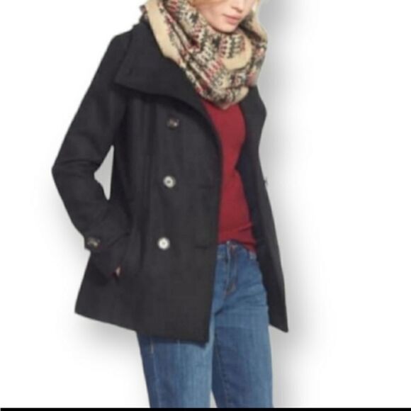 Thread & Supply Charcoal Gray Pea Coat - Picture 2 of 11